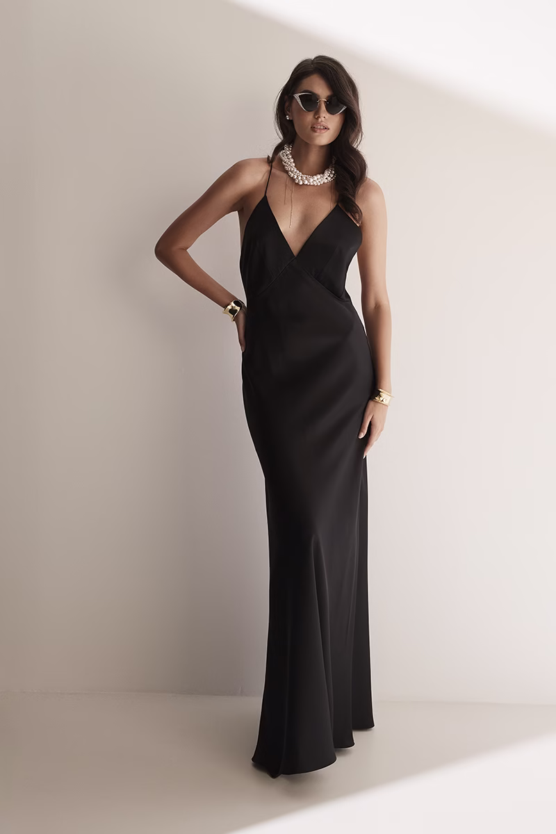 NAYA Open Back Silk Dress